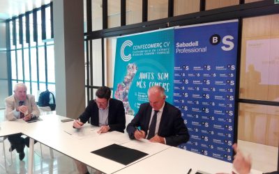 CONFECOMERÇ CV firma un convenio de colaboración con Banc Sabadell para potenciar el sector del comercio minorista en la comunitat