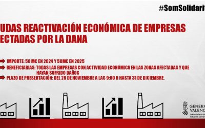 Ayudas directas desde 5.000 euros para empresas afectadas por la DANA