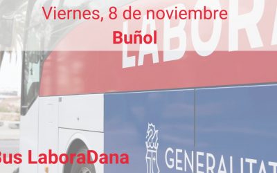 El autobús de Labora inicia en Buñol su recorrido por las localidades afectadas por la Dana