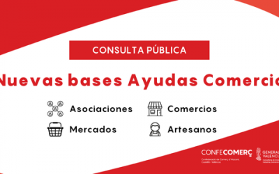 La Conselleria abre consulta previa para actualizar las bases reguladoras de las ayudas de Comercio