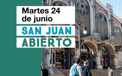 El Mercat Central de València informa els seus clients de l’obertura amb normalitat el dimarts 24 juny, en què se celebra la festivitat de Sant Joan